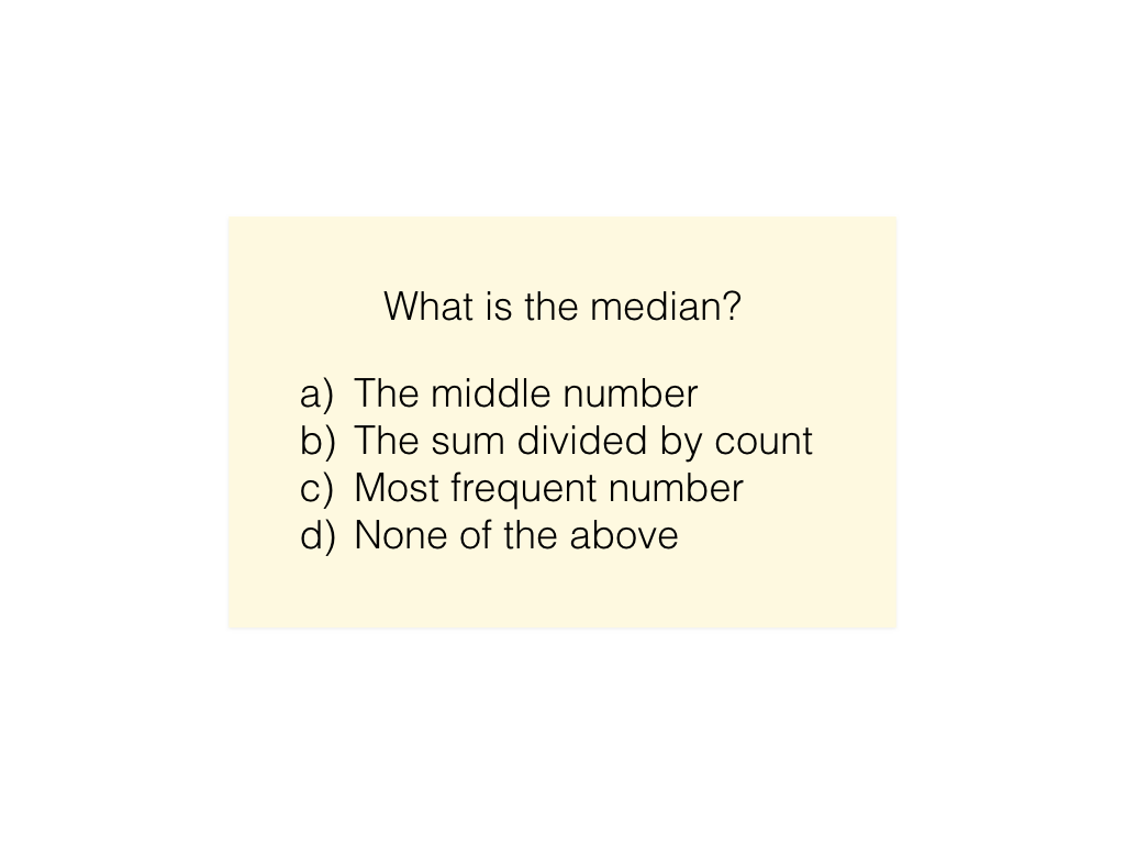 A card in a single learning activity. In this example, this is a multiple choice question card.