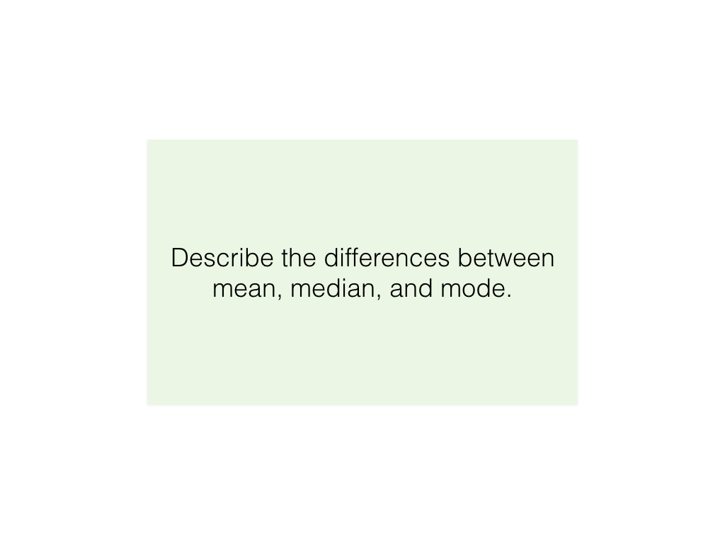 A unit represents a single learning goal. In this example, the unit is “describe the differences between mean, median, and mode.”